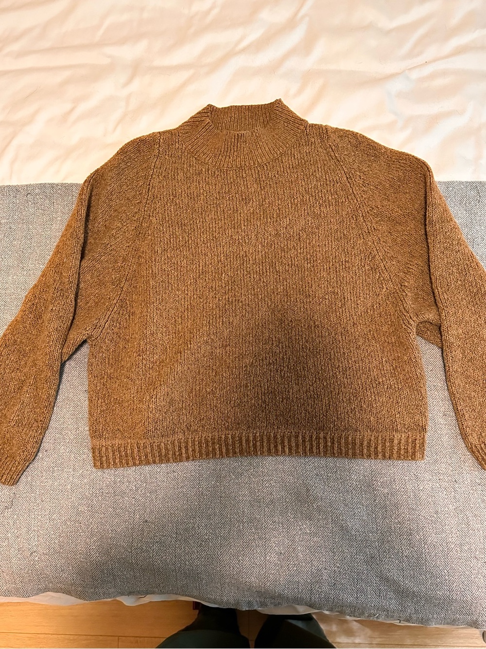 Old Navy Camel Brown Ribbed Knit Sweater